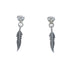 Native American Sterling Silver Feather Post Dangle Earrings JX125553